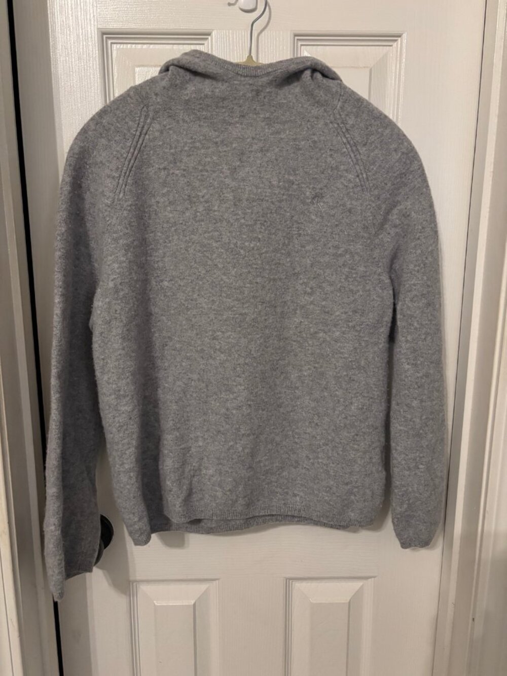 Calvin Klein Gray Wool Hooded Sweater L Pullover Knit